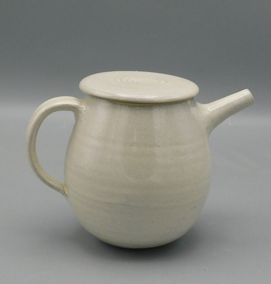 Cream-Coloured Round Teapot