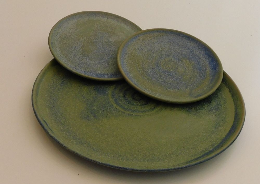 Matte Green-Blue Plate Set